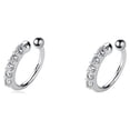 thumbnail image 1 of Ear Cuff Wrap Cartilage Earrings Hoops Sterling Silver Cubic Zirconia No Piercing for Women, 1 of 4