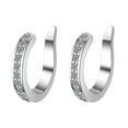 thumbnail image 1 of Ear Cuffs Earrings for Women Non Piercing - Clip on Cartilage Earrings Dainty 14K Gold Sterling Silver Plated Cubic Zirconia Huggie Hoop Earring for Women, Silver, 1 of 6