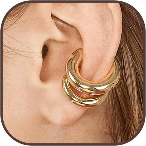 Ear Cuffs Non Piercing Ear Cuff Earrings Gifts Trendy Stuff 14K Gold Plated Earrings For Women Hypoallergenic Non Pierced Clip On Cartilage Earring Set Jewelry[Z1]