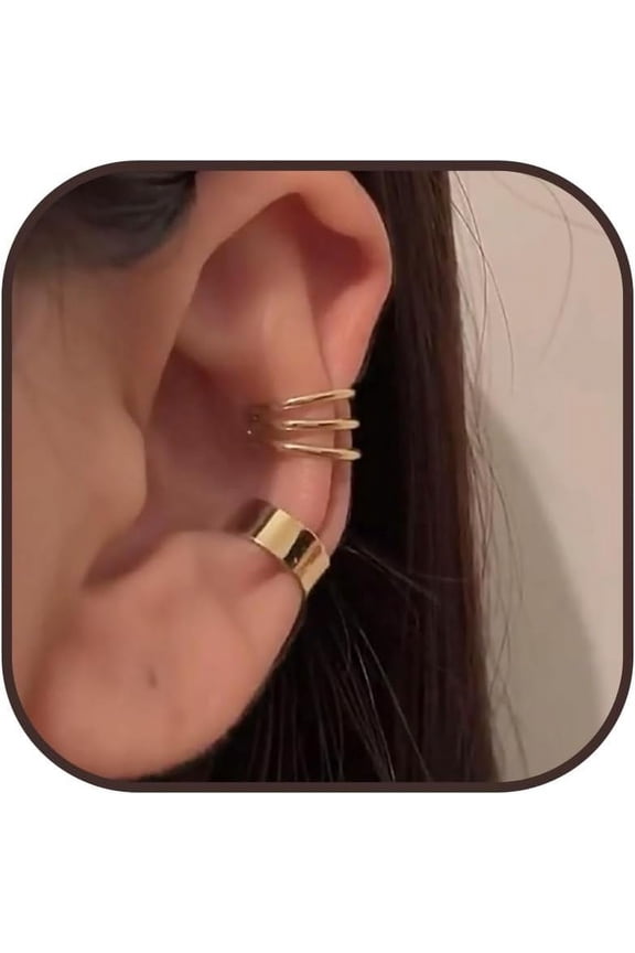 Ear Cuffs Non Piercing Ear Cuff Earrings Gifts Trendy Stuff 14K Gold Plated Earrings For Women Hypoallergenic Non Pierced Clip On Cartilage Earring Set Jewelry[Z1]