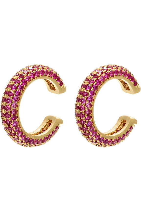 Ear Cuffs for Women - CZ Paved Hoop Conch Cuff Earrings for Men - Sparkle Rhinestones Clip On Wrap Earrings Non Pierced