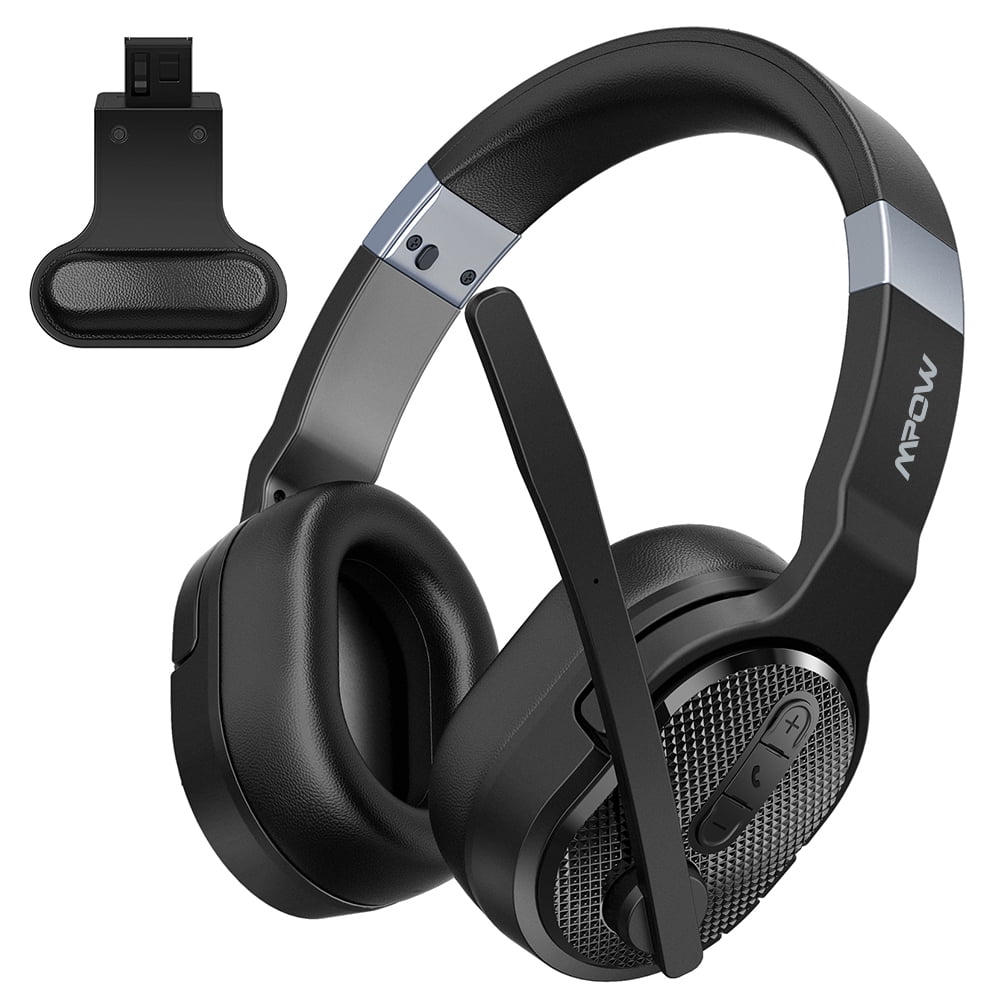 Ear-Cup Bilateral Bluetooth Headphones, Adjustable Headband Bluetooth Headset with Microphone Noise Canceling, Dual/Single Headset Convertible