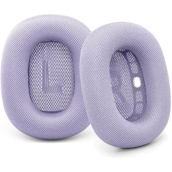 Ear Cushions for AirPods Max 2024 Headphones, Mesh Fabric Ear Pads Replacement with Strong Magnet for Apple 2.0 Over-Ear Headset Upgraded Ear Cups (Purple)