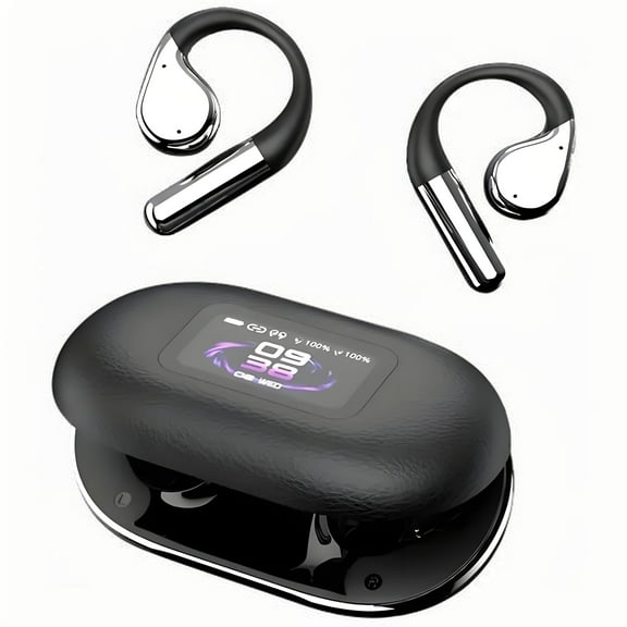 Over The Ear Earbuds Xp2 Earbuds [Upgraded Version YYK-Q31 Pro], OWS True Wireless Open Ear Headset Bluetooth 5.4, Wireless Earbuds with Color Touch Screen IP54 Waterproof, Fit Workout (Beige)