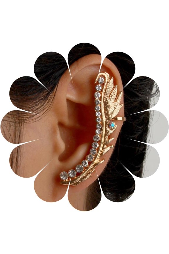 Ear Earrings Gold Earrings Earrings Earrings Jewelry Women Boho Rhinestone Best Climber Crystal Angel Wing Wrap Crawler Vintage Crystal Cuff Warp Bling Cz Crystal Crawler Climber for and[r930]