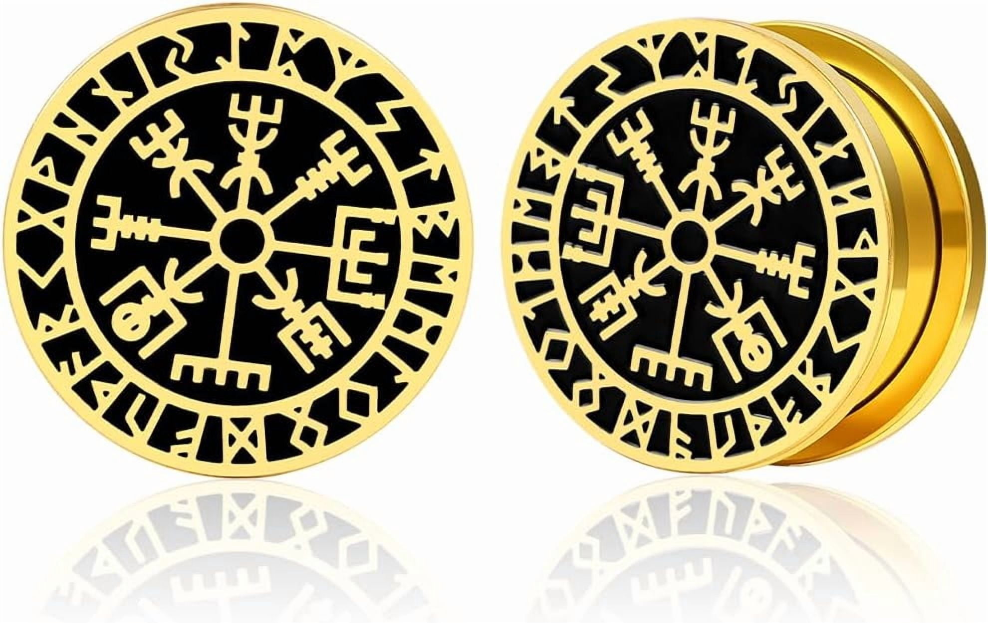 Remy Rune Plug Ear Gauges Tunnels Top Norse Viking Rune Ear Tunnels Plugs 316 Premium ...