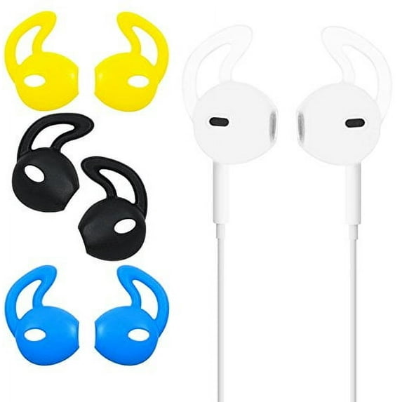 Ear Gel for Apple iPhone Earpod Cover Anti-Slip Silicone Soft Replacement Sport Earbud Tips for iPhone 7 / 6S / 6 Plus / 5S / 5C / 5 Comfortable 4 Pairs (Color Bundle)