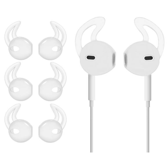 Ear Gel for Apple iPhone Earpod Cover Anti-Slip Silicone Soft Replacement Sport Earbud Tips for iPhone 7 / 6S / 6 Plus / 5S / 5C / 5 Comfortable 4 Pairs (Clear)