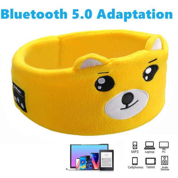 Ear Headband Headphones Cartoon Kids Headsets Comfort Sleeping Aid Volume Limited with Thin Speakers & Super Soft Stretchy Headband