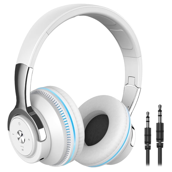 Over Ear Headphone, HiFi Audio Stereo & Wireless Bass Headset, w/ Mic Volume Control Noise cancellation On-Ear Headphone, Foldable Comfortable, Wireless Wired Mode for Kids, Adults, Phone, Home Office