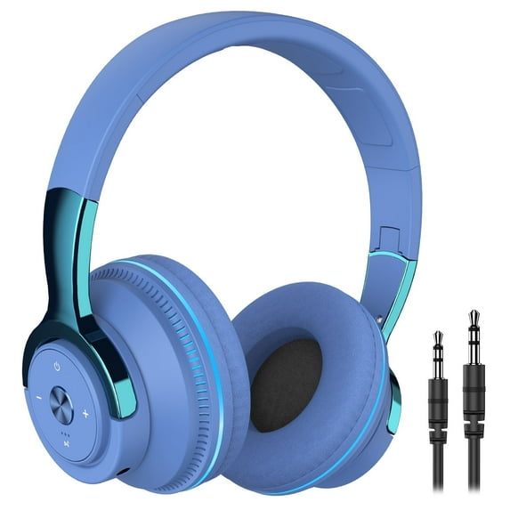 Over Ear Headphone, HiFi Audio Stereo & Wireless Bass Headset, w/ Mic Volume Control Noise cancellation On-Ear Headphone, Foldable Comfortable, Wireless Wired Mode for Kids, Adults, Phone, Home Office