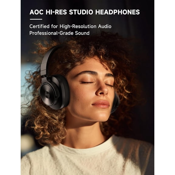 Over Ear Headphones, Wireless Studio Monitor & Mixing DJ Headphones with 72H Playtime, Hi-Res, Built-in Mic, 3.5mm/6.35mm Wired Audio Jack for Guitar , Podcast, PC Gaming - Black