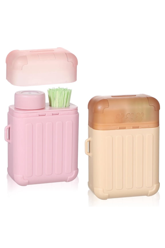 Ear Hole Cleaner, Ear Piercing Cleaning Kit, with 240pcs Disposable Ears Piercing Cleaner Floss, Pink & Khaki