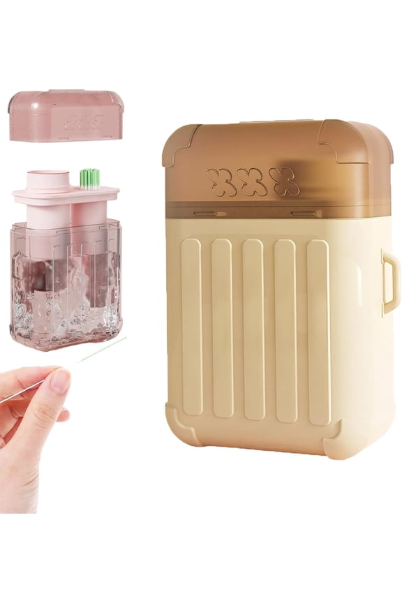 Ear Hole Ear Care Kit, 240Pcs Earrings Hole Cleaner Ear Piercing Hole Cleaner Floss Kit, Piercing Cleaner with 10ml Cleaning Solution for Women Men (Yellow)