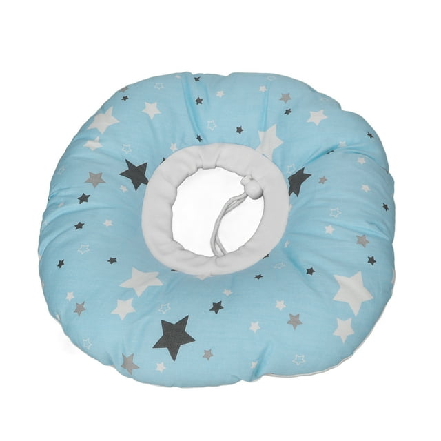 Ear Hole Piercing Pillow Light Blue Star Pattern Pressure Ear Sore