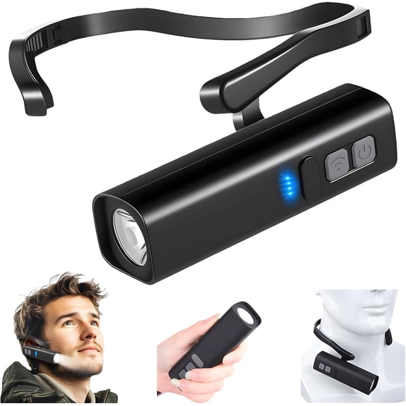 Ear-Hook Headlamp, Rechargeable Ear Worn Headlight, Adjustable Ear-Mounted Motion Sensor LED Headlamp, Multi-Use Brightness, for Outdoor Running, Camping, Fishing (2PCS)