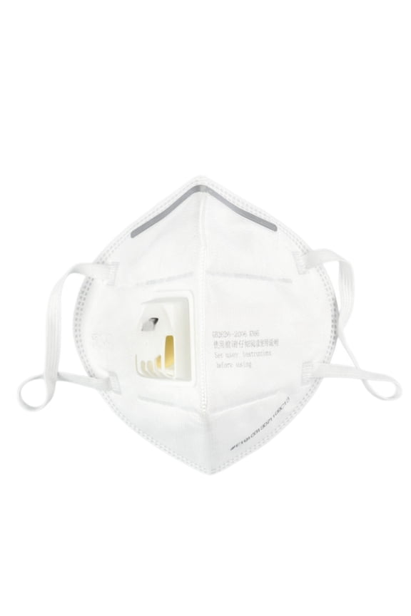 Ear Loop Style Face Mask With Valve Breathable Respirator Mask For Daily Public Use(White-10Cm)