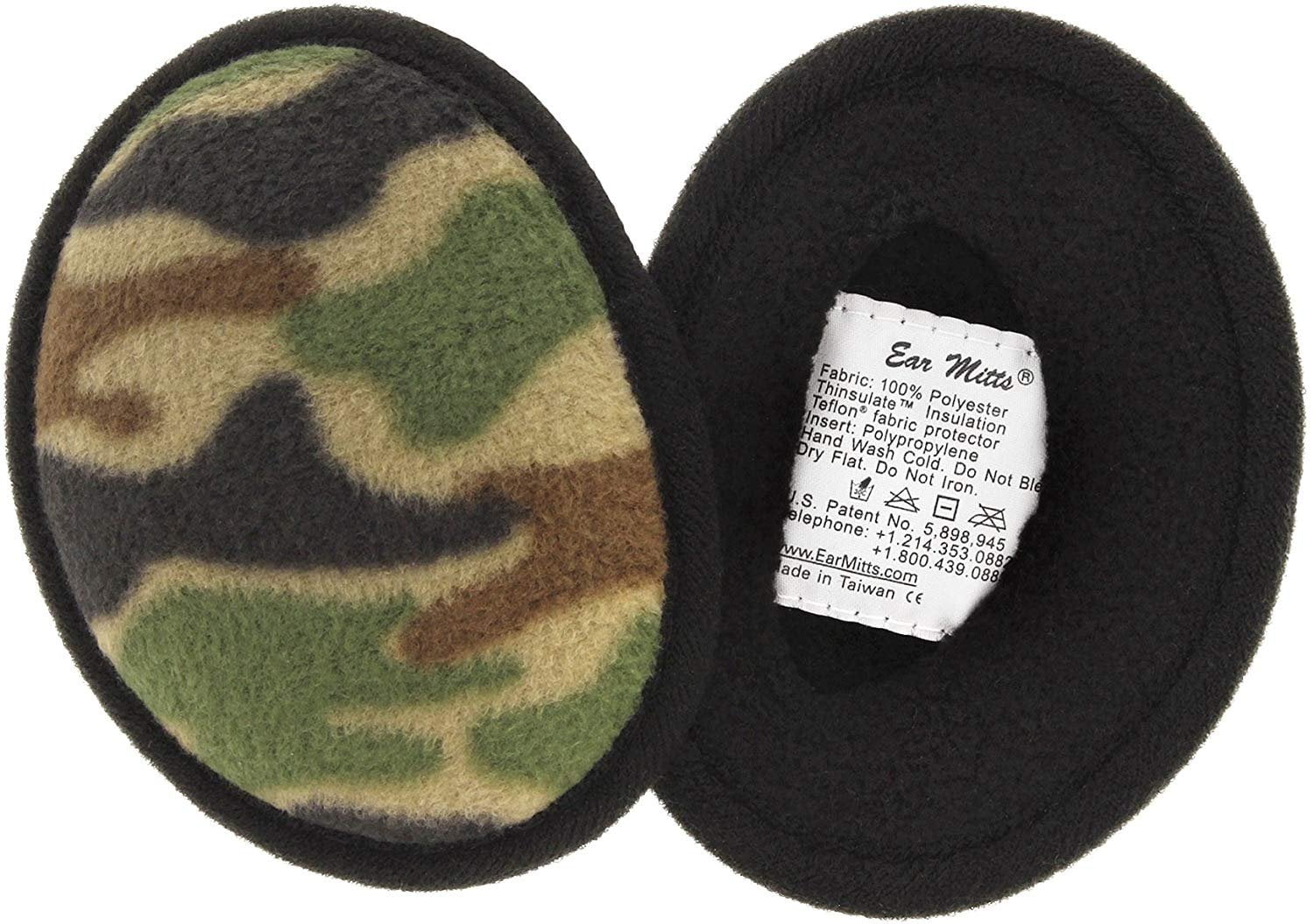 Ear Mitts Bandless Ear Muffs For Men, Camouflage Fleece Ear Warmers
