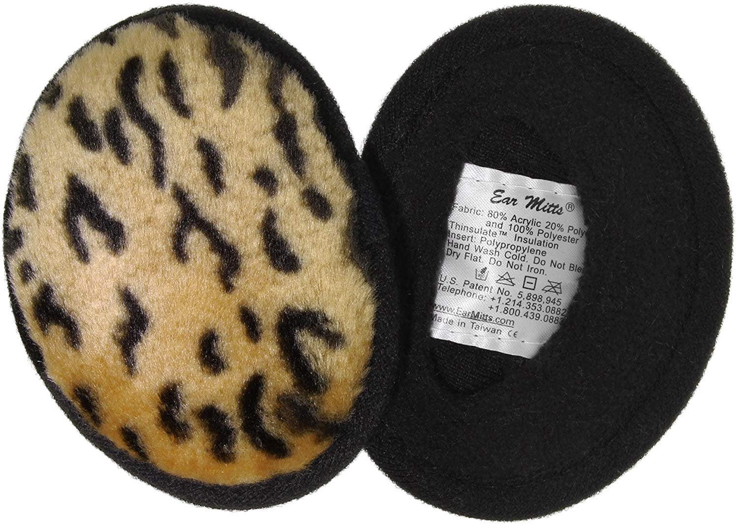 Ear Mitts Bandless Ear Muffs For Women, Leopard Faux Fur Ear Warmers ...