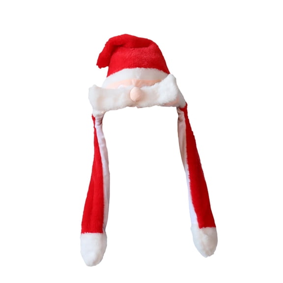 Ear Moving Jumping Hat Animated Cartoon Christmas Hat Xmas Cosplay Hat Plush Material for Kids Adults