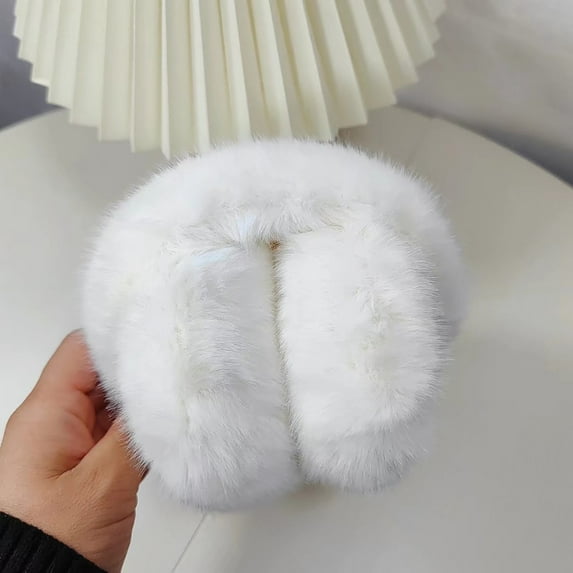 Ear Muffs, Winter Furry Ear Warmers, Foldable Plush Ear Covers, Headband Ear Muffs for Women Men, Outdoor, Commuting, Hands-Free Warmth, Stocking Stuffer Baberdicy, Ideal for Women