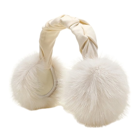 Ear Muffs for Winter Outdoor Ear Covers Fluffy Ear Warmers Headband Cute Fuzzy Ear Warmers Cute Ear Warmers Winter Warm Foldable Ear Muffs Foldable Fuzzy Earmuffs Ear Warmers Covers White