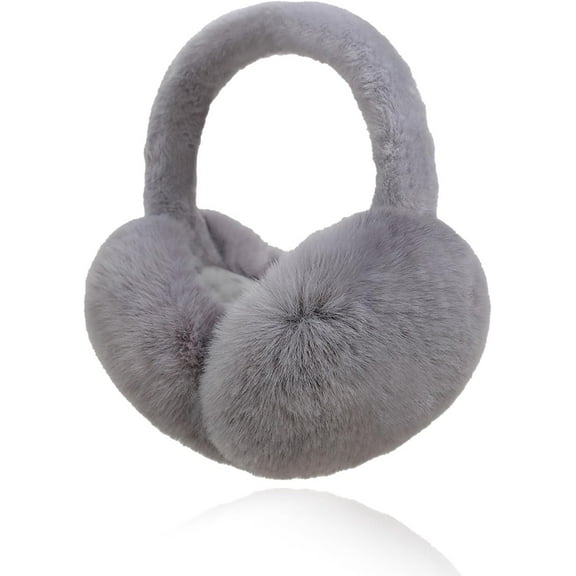Ear Muffs for Winter Women Men, Adjustable Faux Fur Earmuffs, Fluffy Ear Warmers, Foldable Ear Warmer Earmuffs