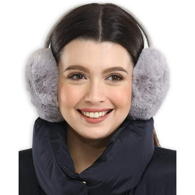 Ear Muffs for Women Winter Ear Warmers Soft & Warm Cable Knit Furry