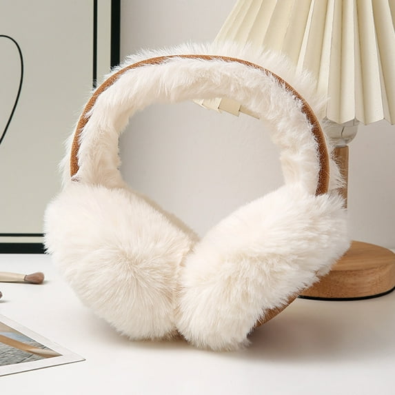 Ear Muffs&nbsp;For Winter Women,Foldable Winter Lint Earmuffs For Cold Insulation Thickened Earmuffs For Outdoors Windproof Earmuffs And Long Lint Hair In Two Colors