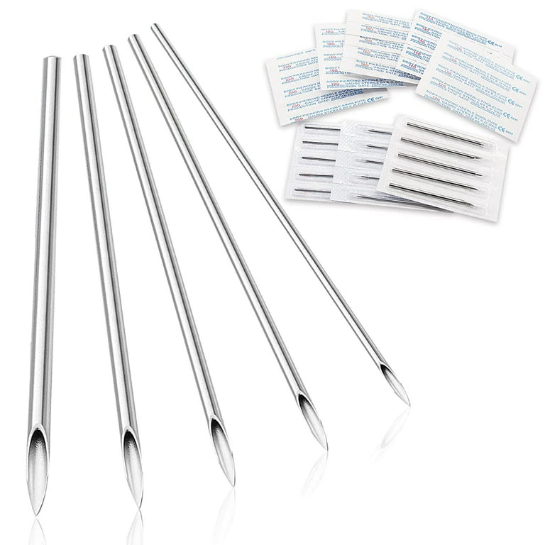 Steel Ear Nose Piercing Needles Kit Mix Size Body Art Tools 12G 14G 16G 18G  20G
