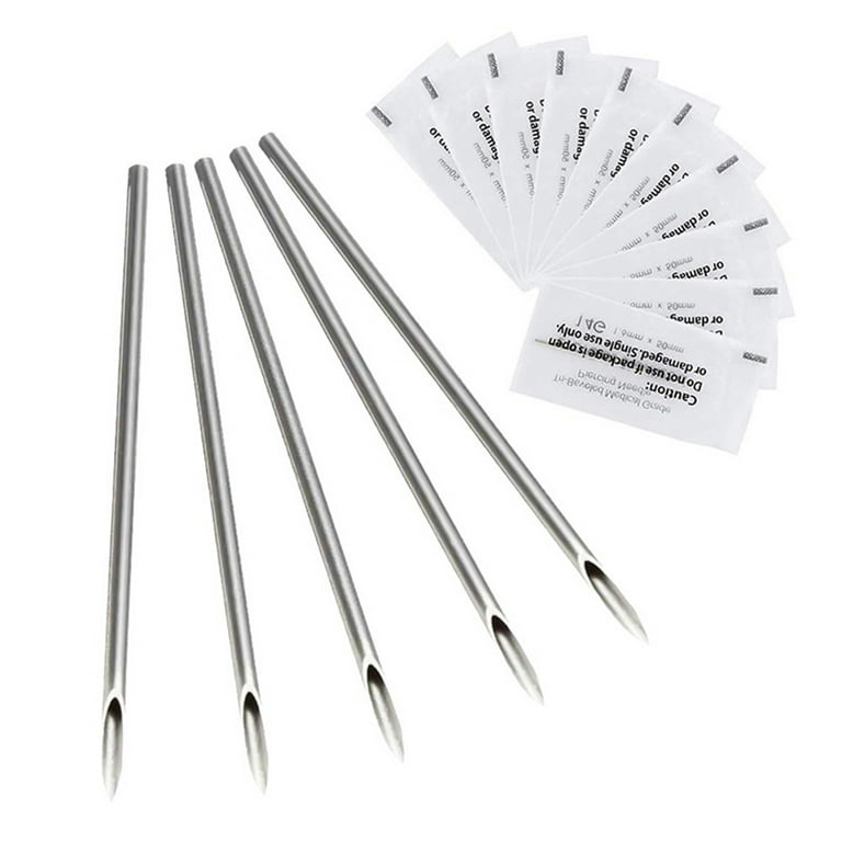 Piercing Needles - 100pcs Piercing Needles 14G Stainless Steel Needles for  Piercing Disposable Ear Nose Navel Nipple Lip Tongue Hollow Piercing Needle