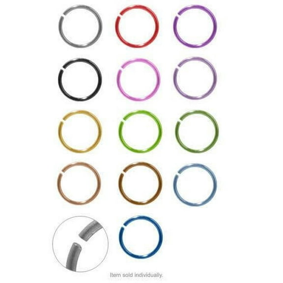 Ear Nose ring Hoop Jewelry Anodized Titanium 20g (0.8mm) 5/16" (8mm)