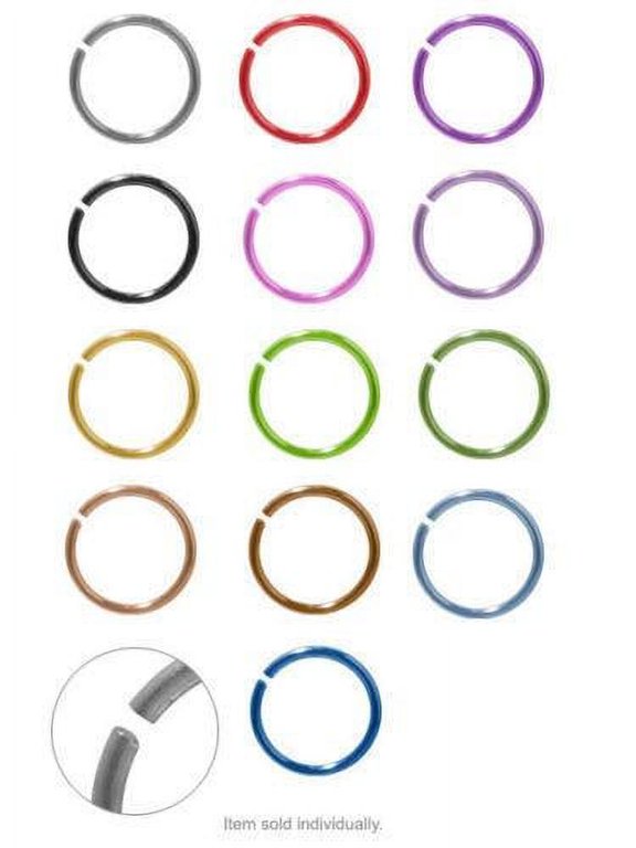 Ear Nose ring Hoop Jewelry Anodized Titanium 20g (0.8mm) 5/16" (8mm)