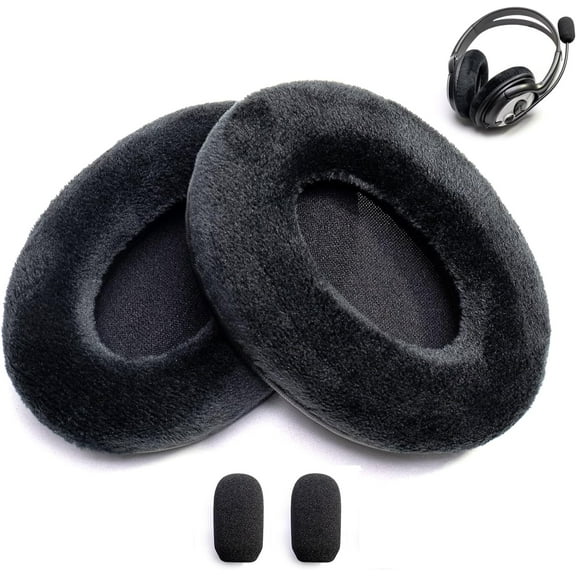 Ear Pads Foam Cushion Microphone Cover Compatible with Microsoft LifeChat LX-3000 LX 3000 Headset Life Chat Headphone (Velvet/Velour Ear Pads+Microphone Cover)