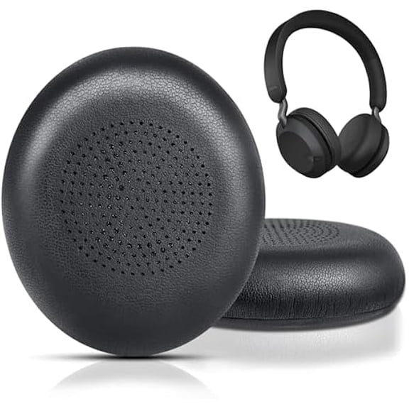 Ear Pads Replacement for Jabra Evolve2 65 (65MS 65UC USB)/Evolve2 40 (40UC 40MS USB)/Elite 45h On-Ear Wireless Headphones, Ear Cushions with Protein Leather