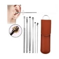 thumbnail image 1 of Ear Pick Cleaning Tool Set 6-Piece, Brown, 1 Setinnovative Spring Earwax Cleaner Tool Set Earwax Removal Kit, Ear Wax Removal 6-In-1 Ear Pick Tools Reusable Ear Cleaner, Easter Mot Makeup Organizers, 1 of 9