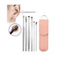 thumbnail image 1 of Ear Pick Cleaning Tool Set 6-Piece, Pink, 1 Setinnovative Spring Earwax Cleaner Tool Set Earwax Removal Kit Ear Wax Removal 6 in 1 Ear Pick Tools Reusable Ear Cleaner, Easter Mothe Makeup Organizers, 1 of 9