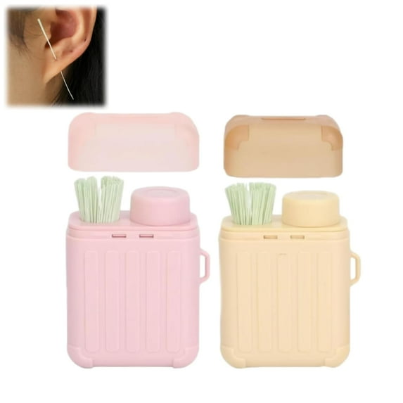 Ear Piercing Cleaning Kit, Ear Piercing Hole Cleaner Floss Kit with 240Pcs Ear Piercing Hole Cleaner Floss & 15ml Cleaning Solution (2pcs)