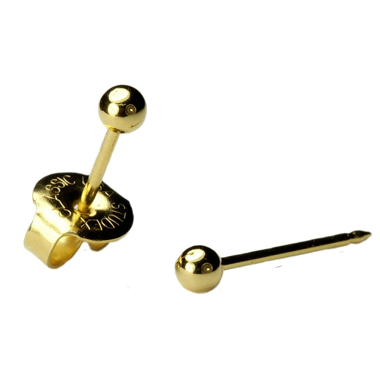 Stainless Steel 3mm Ball Studs Ear Piercing Kit with Ear Care Solution