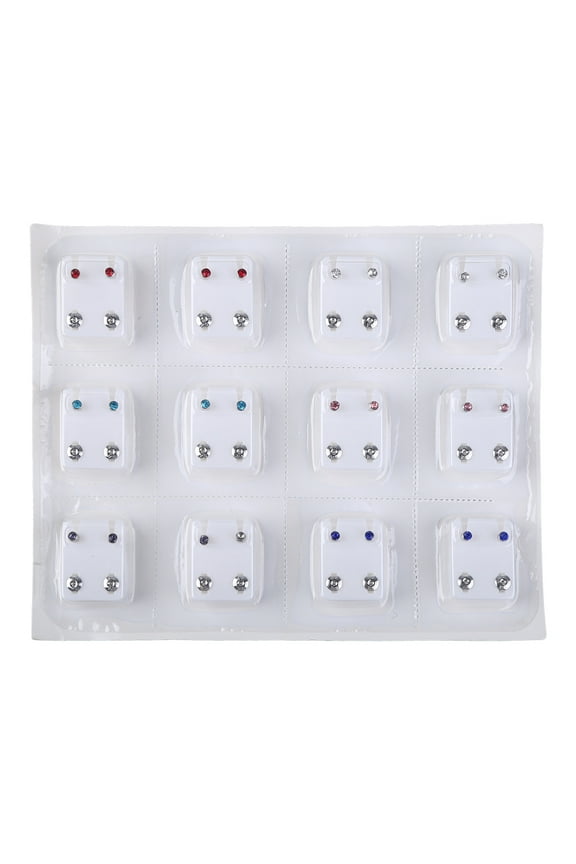 ✪ Ear Piercing Earrings Silver Stainless Mini 3/5mm Clear CZ Studs Studex System Tragus Cartilage Piercing Jewelry