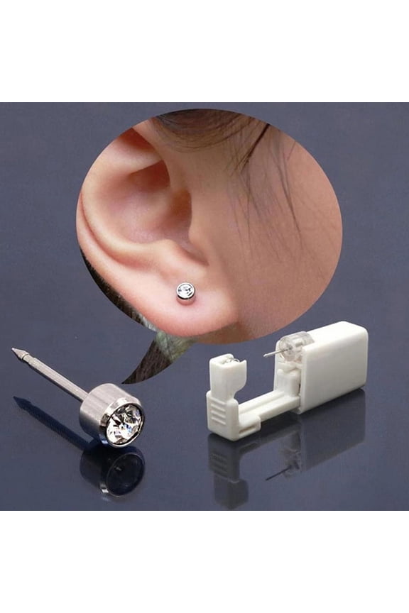 Ear Piercing Gun Disposable Self Ear Piercing Gun Kit With 4mm Earring Studs