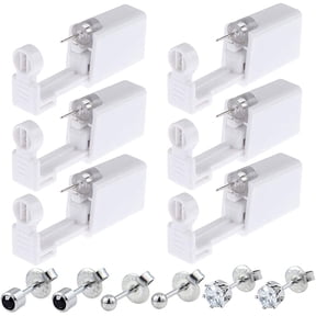 Ear Piercing Gun - Silmy 6 Pack Ear Piercing Kit Disposable Self Ear Piercing Gun with Ear Stud and Clean Tool Pierce Kit Tool for Nose Studs Cartilage Tragus Helix Piercing Gun By PULMCheerger
