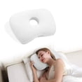 thumbnail image 1 of Ear Piercing Hole Pillows Side Sleeper Pillow with an Ear Hole for Side Sleepers and Ear Inflammation Pressure Sores, Adjustable Cotton and Polyester Curved Side Pillow, 1 of 6