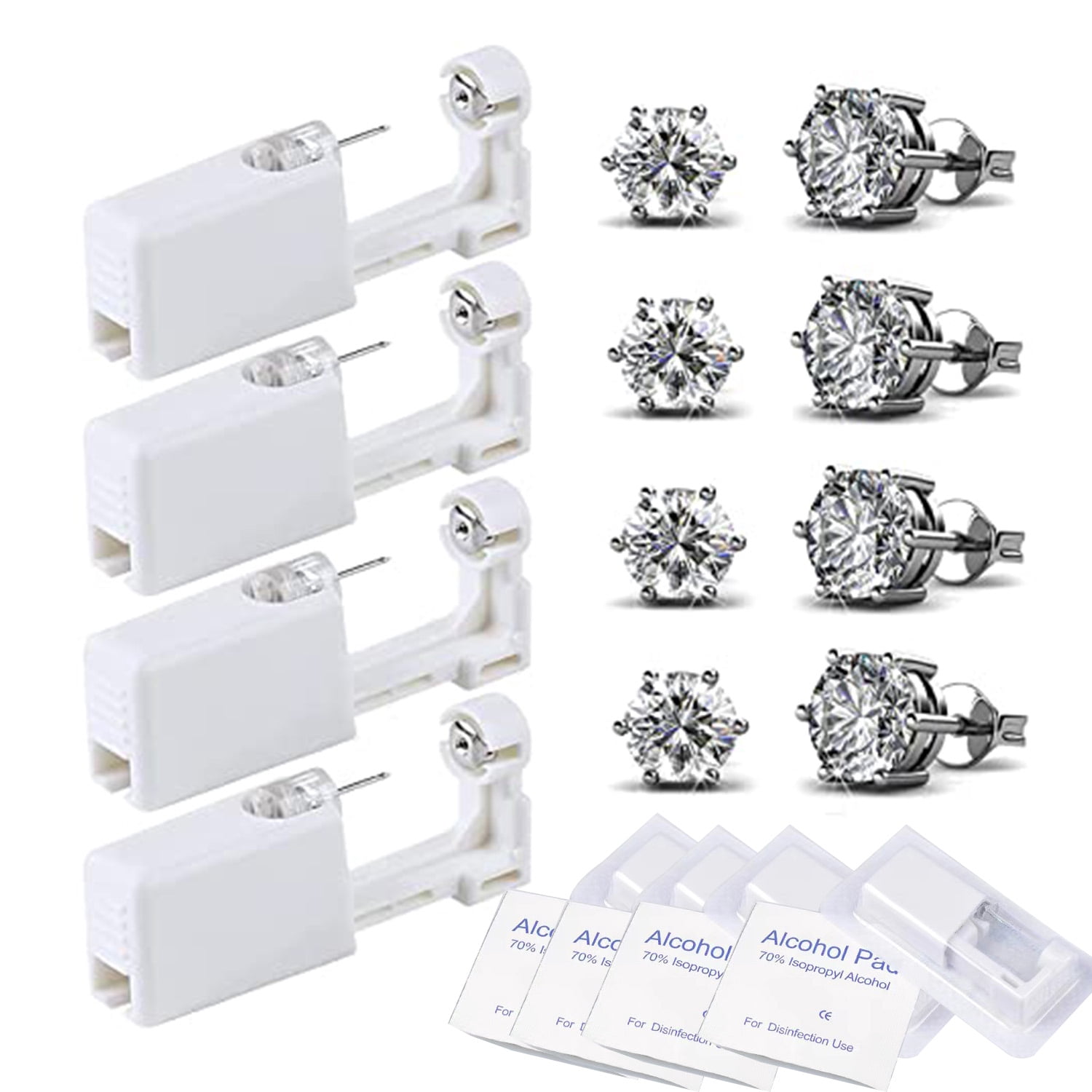 Ear Bur Kit Ear Piercing Kit 4 Packs Self Ear Piercing Gun, Disposable Ear ...