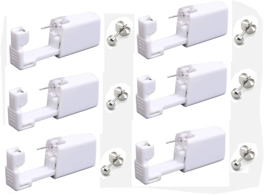 Ear Piercing Kit 6pcs Disposable Ear Piercing Gun with 6 Ear Studs Safety Ear Piercing Ear Stud