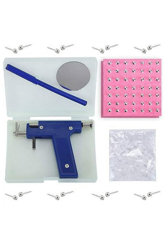 Ear Piercing Kit, Ear Piercing Gun, Safe and Rust Proof Spring Loaded Painless Ear Piercing Tool with 98 * Stud for Professional Ear Piercing Work for Individuals and Stores