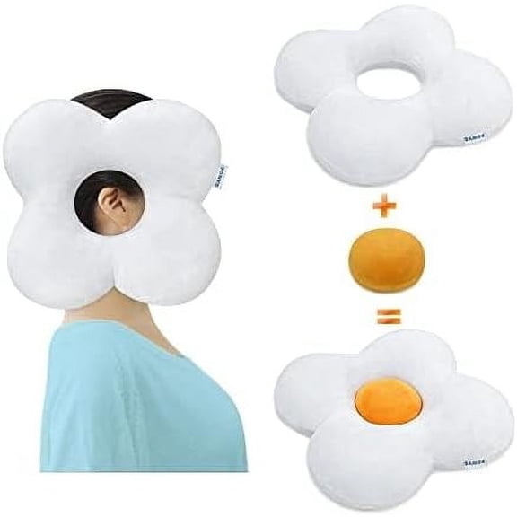 Ear Piercing Pillow for Side Sleepers Donut Shaped Pillow with Ear Hole, Relieves Ear Pain and Pressure Sores, Soft and Comfortable, Ideal for Sleeping After Ear Piercing