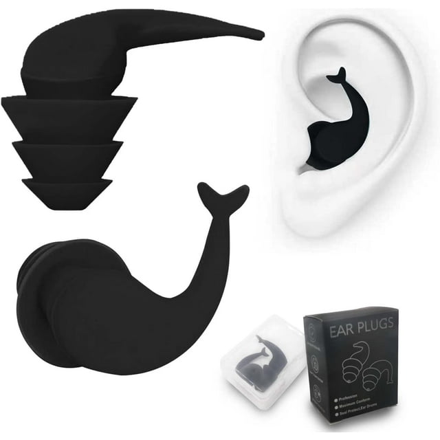 Ear Plugs for Noise Reduction, 1 Pairs Silicone Earplugs for Sleeping
