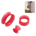 thumbnail image 1 of Ear Plugs -Piercing Tunnel Set, 16mm Silicone Soft Flexible Tunnel Set - Ear Stretching Gauge Expander 1pc-Red, 1 of 7