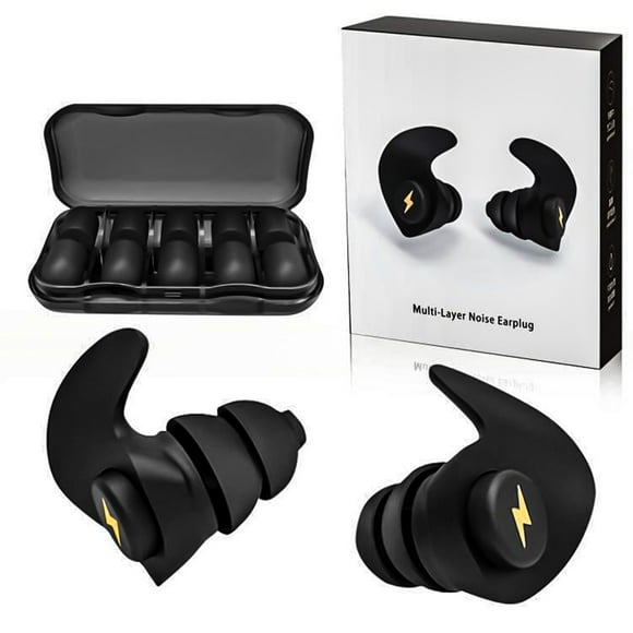 Ear Plugs for Sleeping Noise Cancelling, 6 Pairs Comfortable Silicone Sound Blocking Earplugs, Reusable Washable Earplugs for Sleeping, Work, Study, Snoring, Shooting, Concerts and Hearing Protection